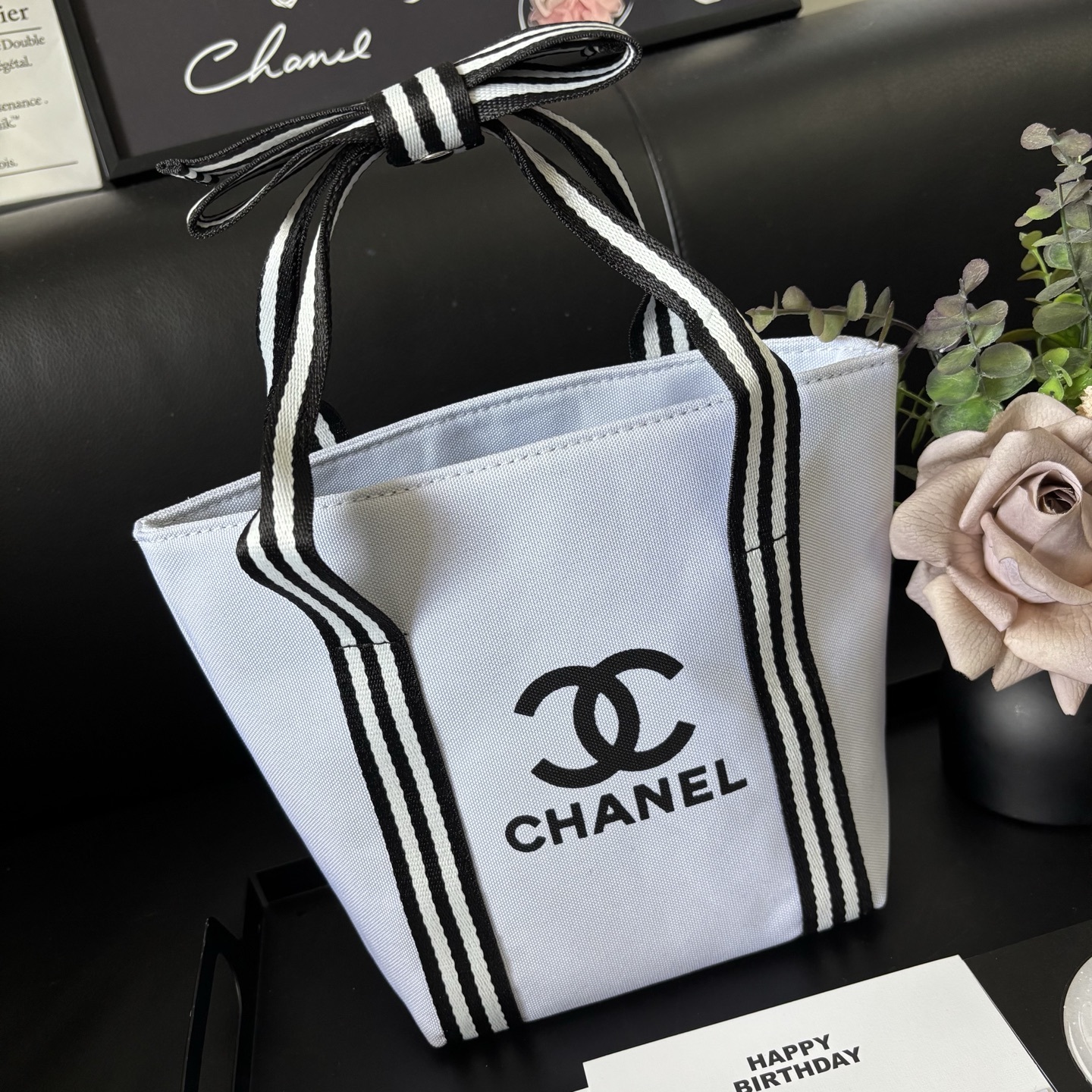 Chanel-Style Bow Tote | Canvas Crossbody 16x19cm (Seasons Classic) + Gift Box