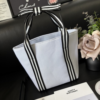 Chanel-Style Bow Tote | Canvas Crossbody 16x19cm (Seasons Classic) + Gift Box