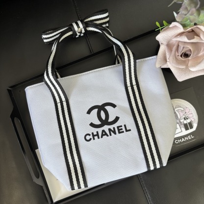 Chanel-Style Bow Tote | Canvas Crossbody 16x19cm (Seasons Classic) + Gift Box