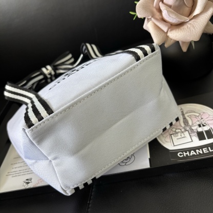 Chanel-Style Bow Tote | Canvas Crossbody 16x19cm (Seasons Classic) + Gift Box