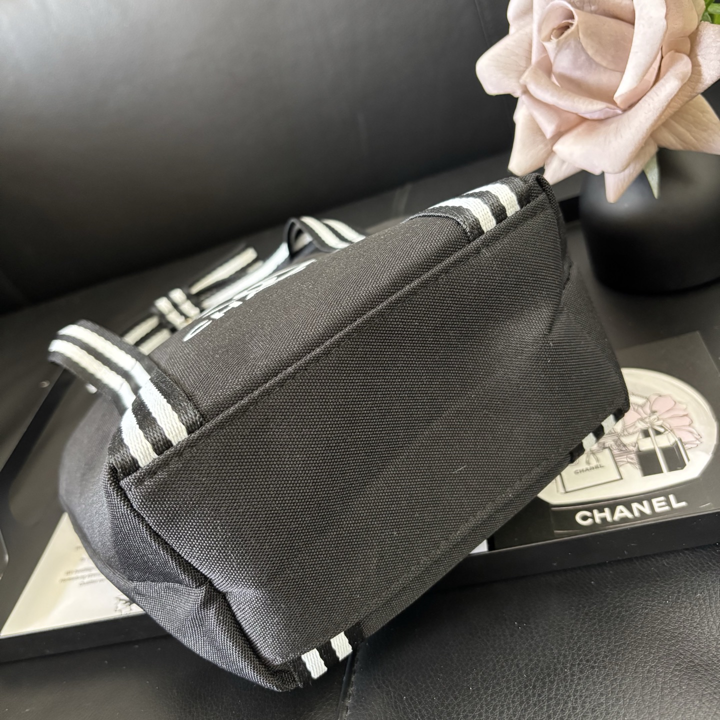 Chanel-Style Bow Tote | Canvas Crossbody 16x19cm (Seasons Classic) + Gift Box