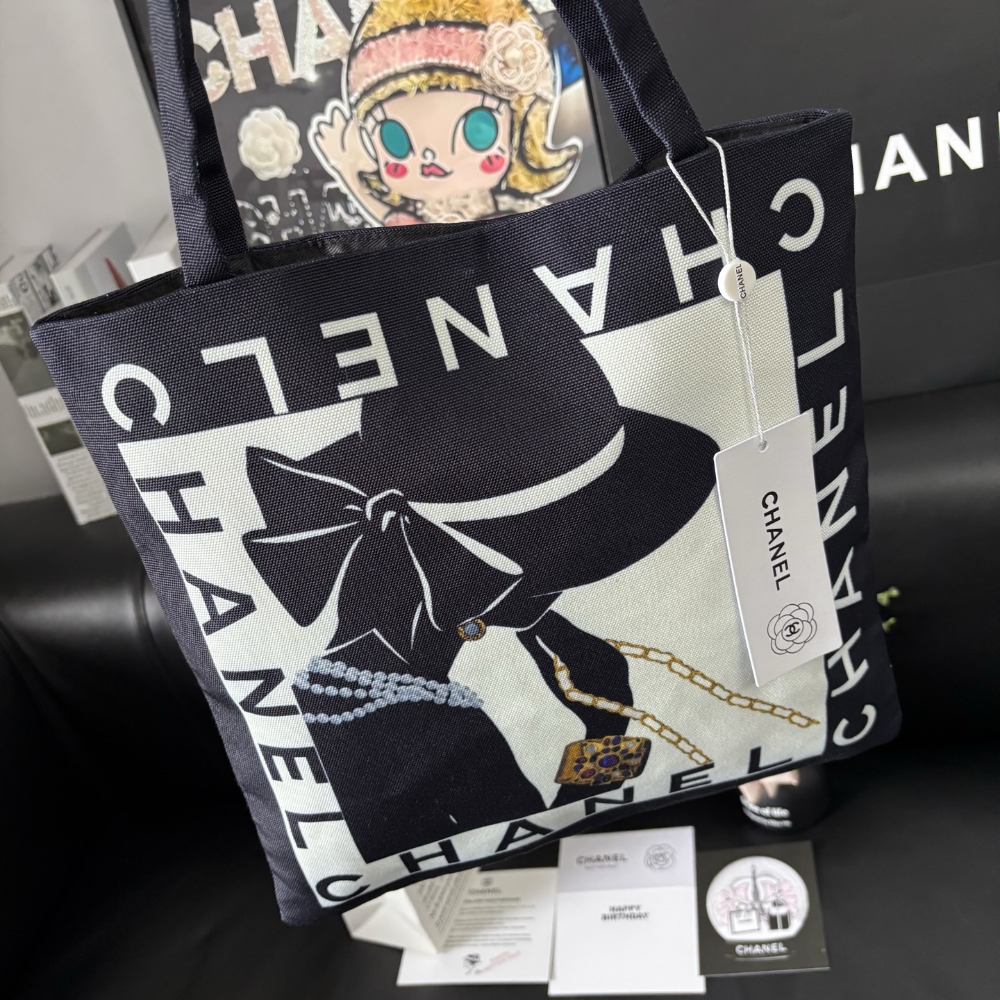 Chanel Graffiti Tote: Staff Uniform Exclusive | 34x34cm Canvas Collector Art