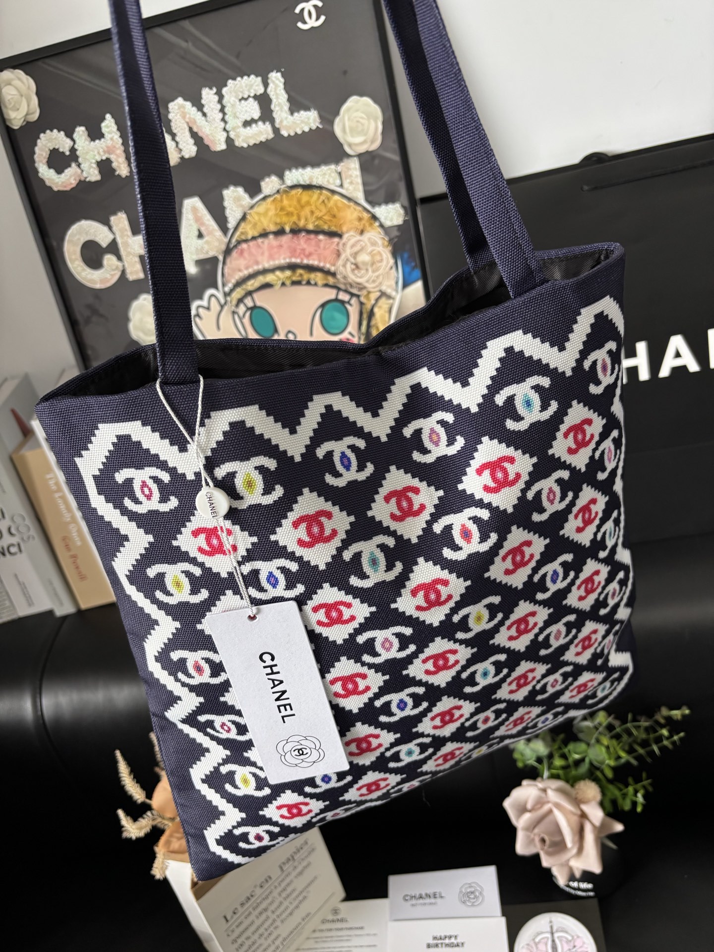 Chanel Graffiti Tote: Staff Uniform Exclusive | 34x34cm Canvas Collector Art