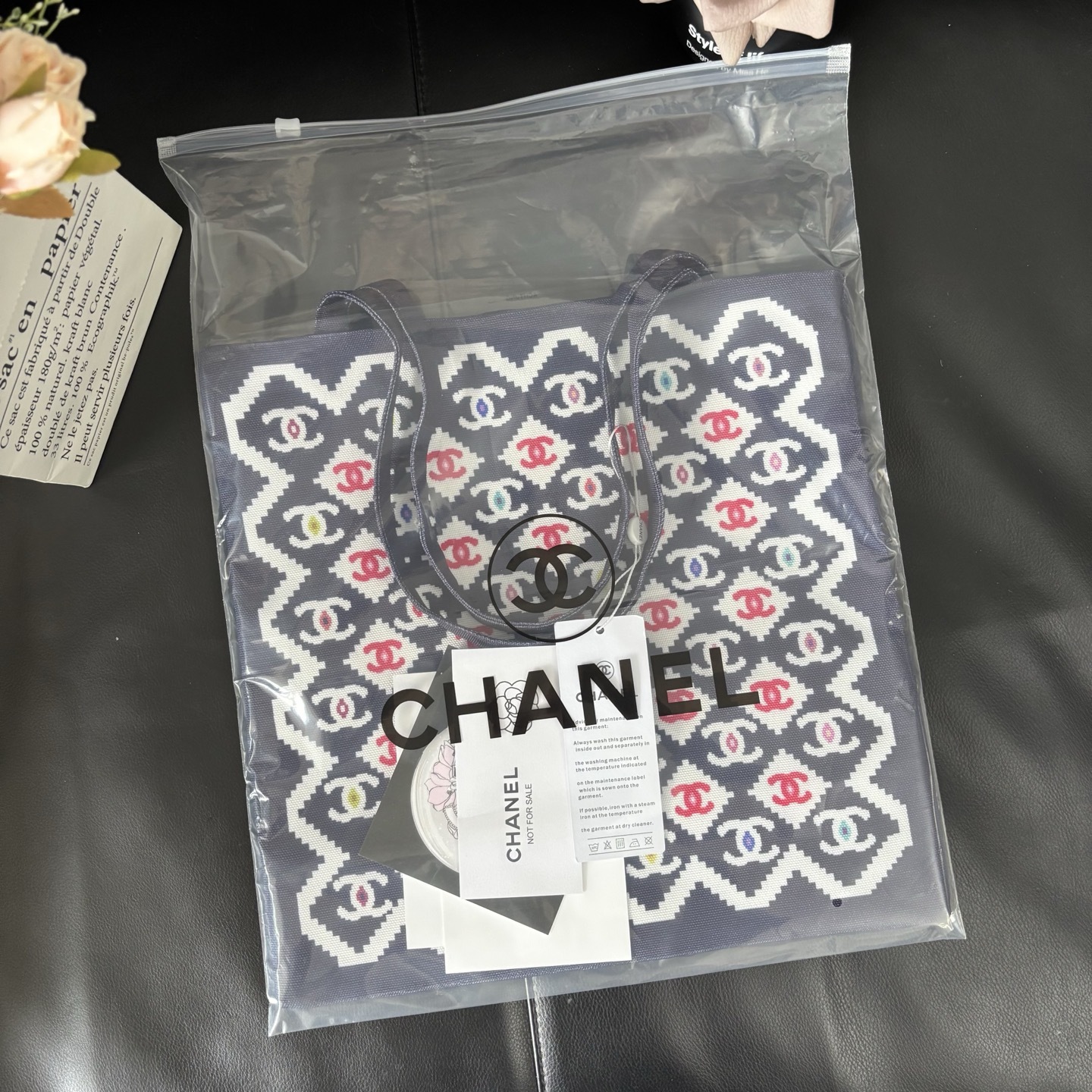 Chanel Graffiti Tote: Staff Uniform Exclusive | 34x34cm Canvas Collector Art