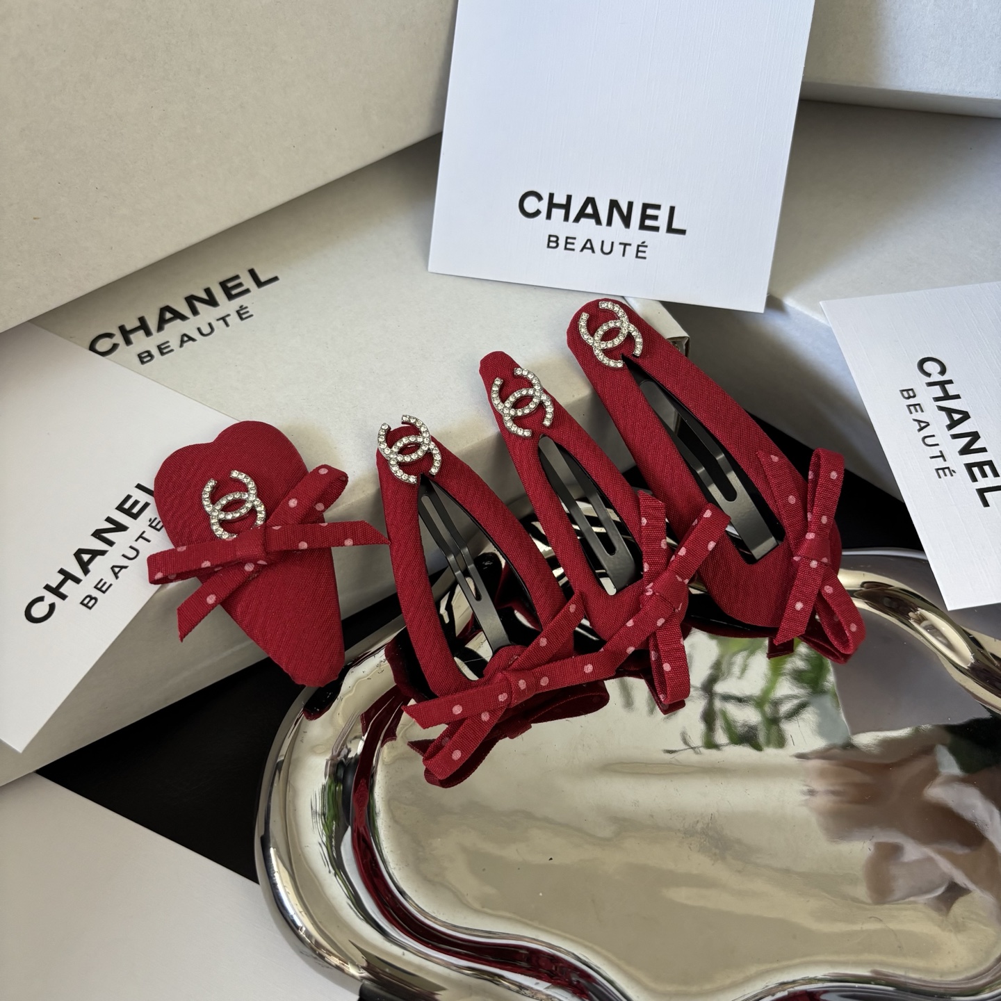 CHANEL Le Papillon Clip Set | 4PC Butterfly Hairpins Limited Birthday Gift