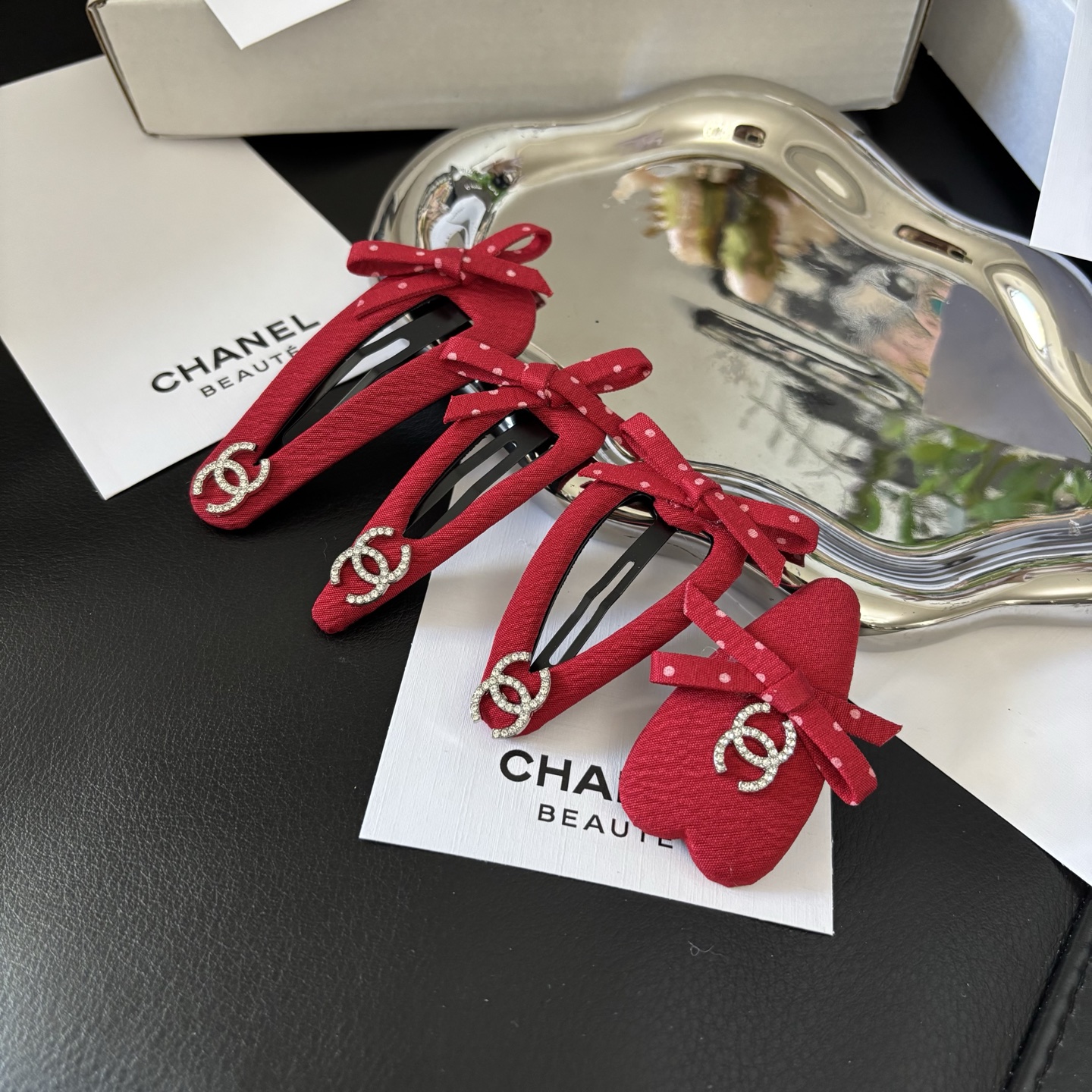 CHANEL Le Papillon Clip Set | 4PC Butterfly Hairpins Limited Birthday Gift