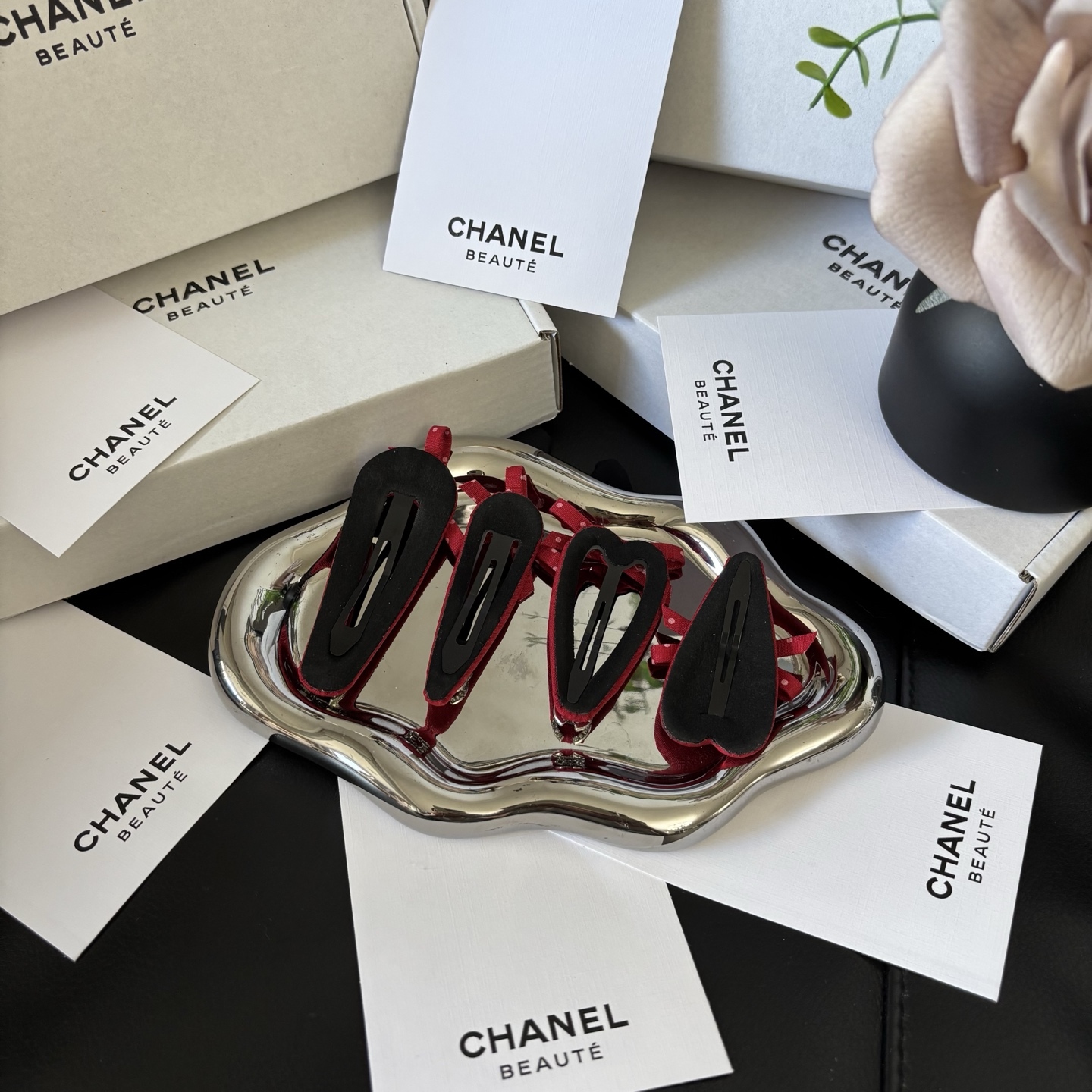 CHANEL Le Papillon Clip Set | 4PC Butterfly Hairpins Limited Birthday Gift
