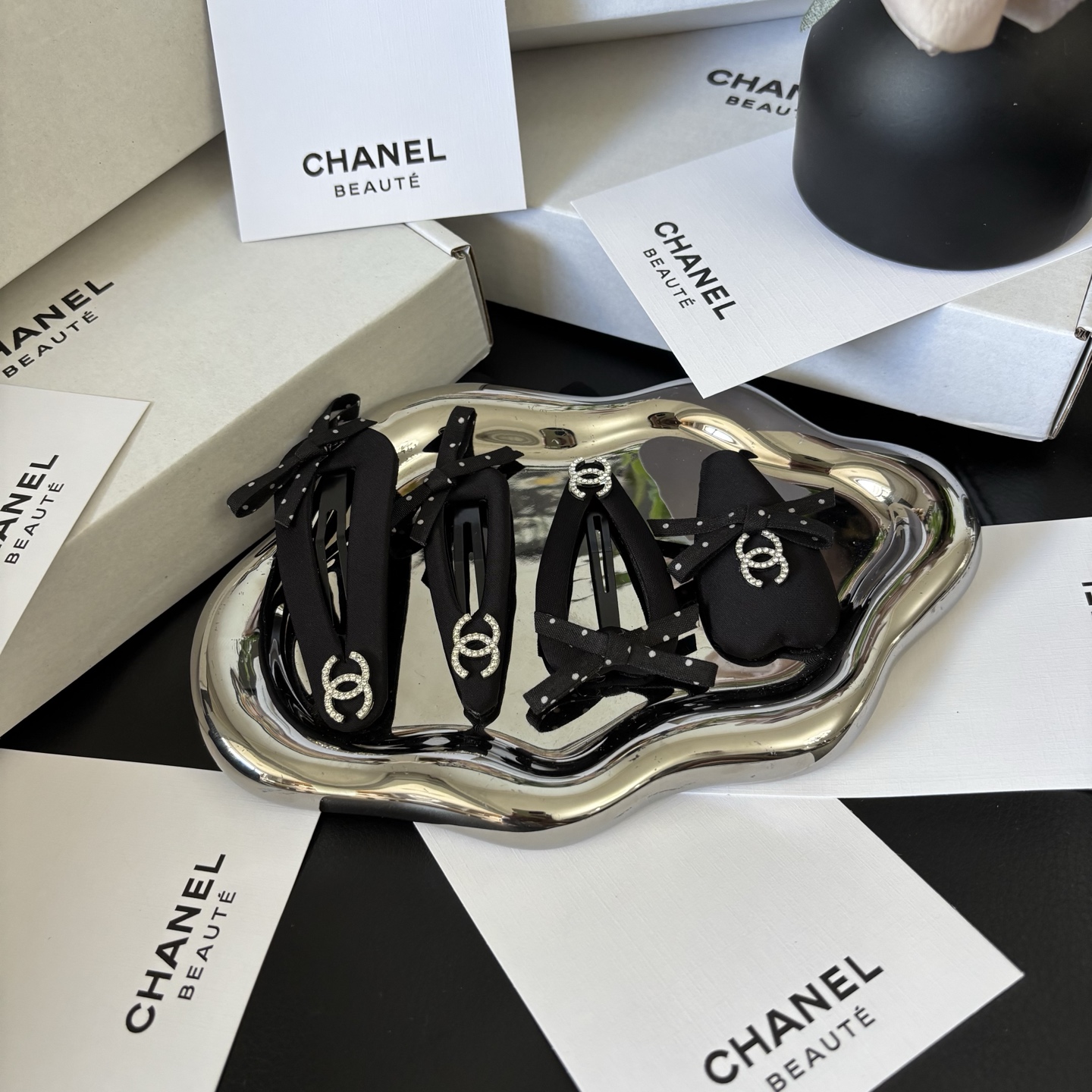 CHANEL Le Papillon Clip Set | 4PC Butterfly Hairpins Limited Birthday 