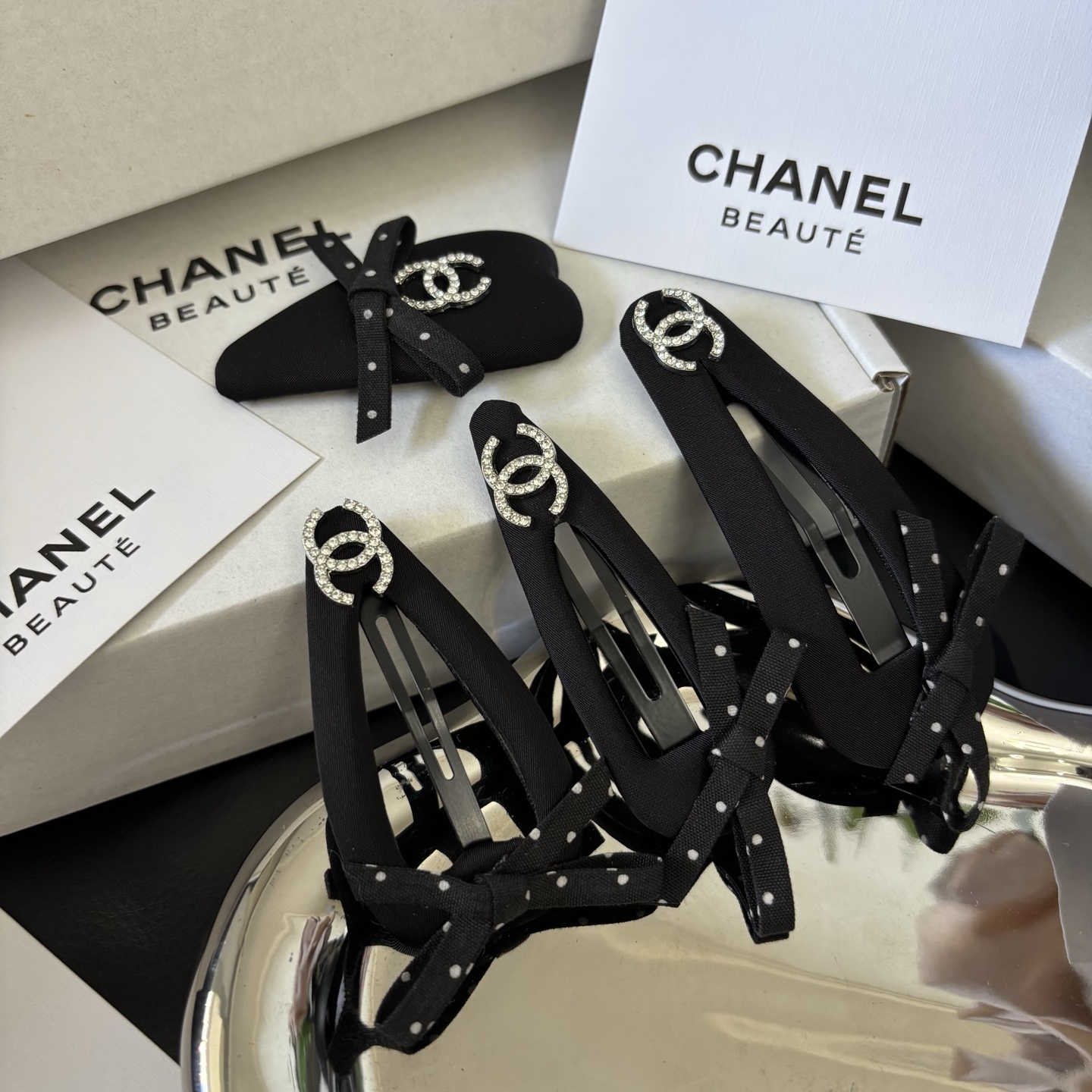 CHANEL Le Papillon Clip Set | 4PC Butterfly Hairpins Limited Birthday Gift