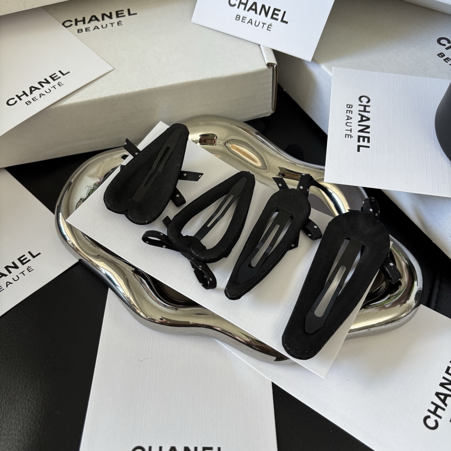 CHANEL Le Papillon Clip Set | 4PC Butterfly Hairpins Limited Birthday Gift