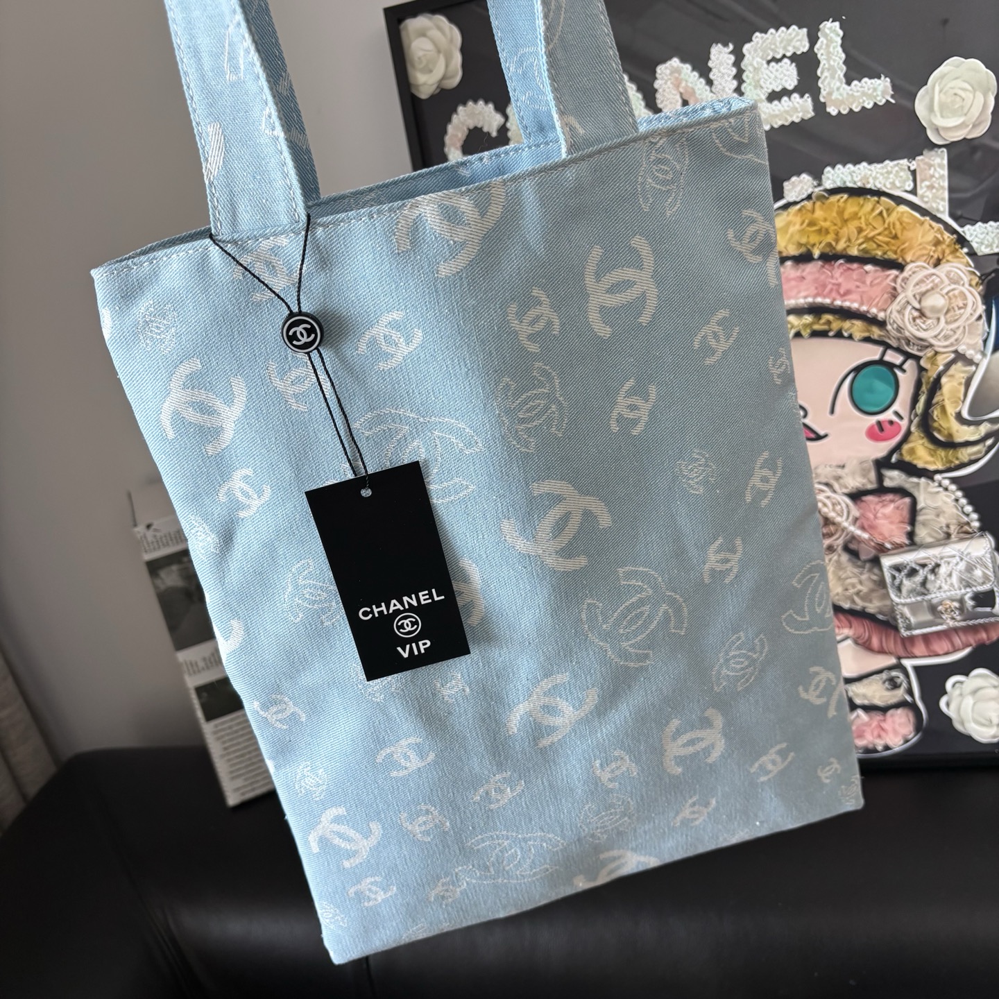 Chanel Graffiti Tote: Staff Uniform Exclusive | 34x34cm Canvas Collector Art