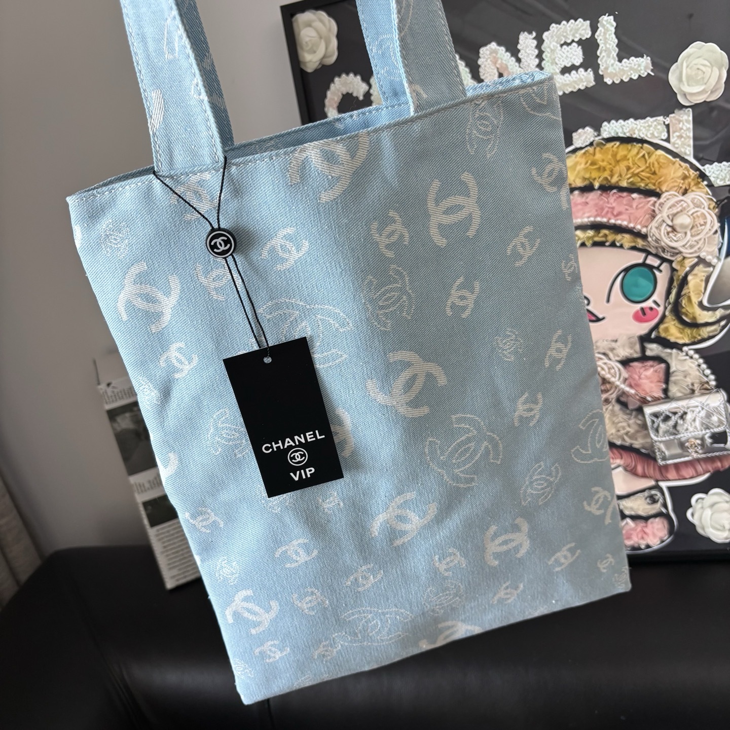 Chanel Graffiti Tote: Staff Uniform Exclusive | 34x34cm Canvas Collector Art