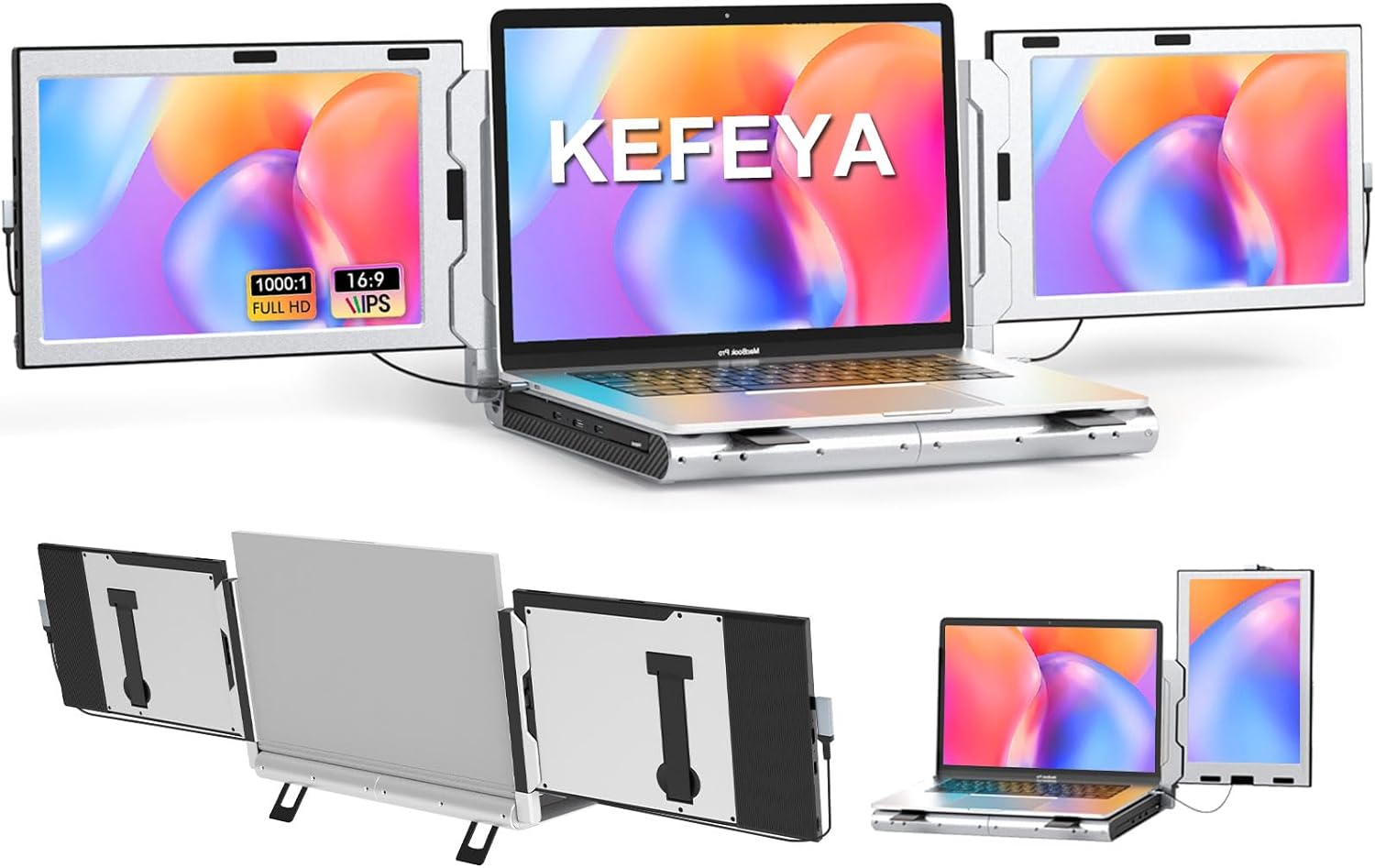 KEFEYA Q2 Triple Portable Laptop Screen Extender,