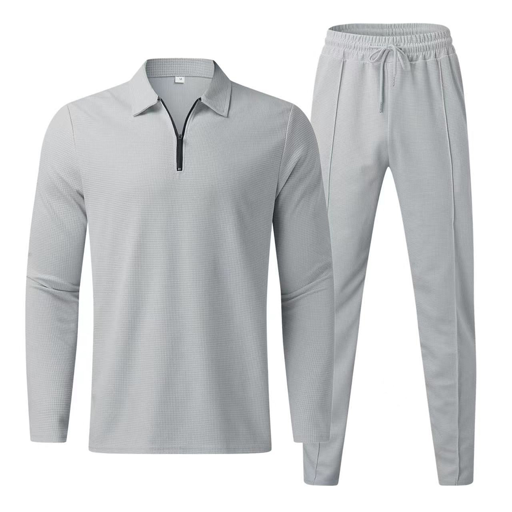 2024 Men's Long Sleeve Polo Shirt Set