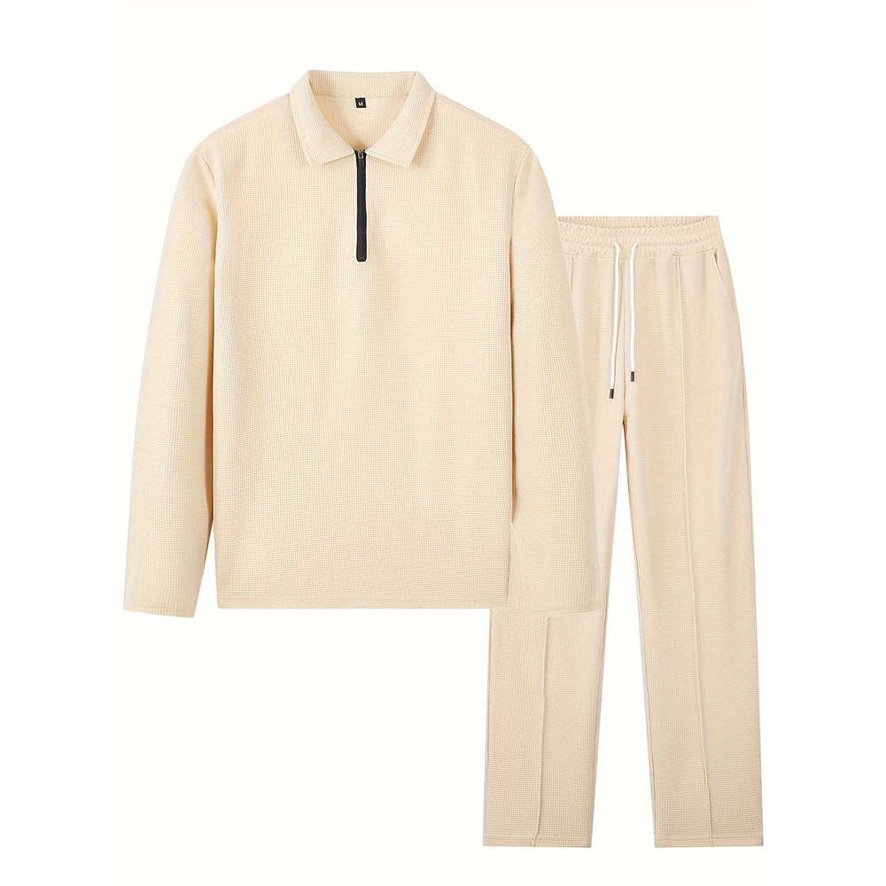 Alberchris™ Men's stylish and comfortable lapel two-piece sports casual polo suit