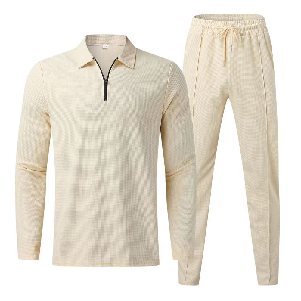 2024 Men's Long Sleeve Polo Shirt Set