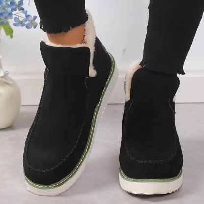 Menermode Bottes courtes d'hiver pour femmes, bottes de neige épaisses et chaudes