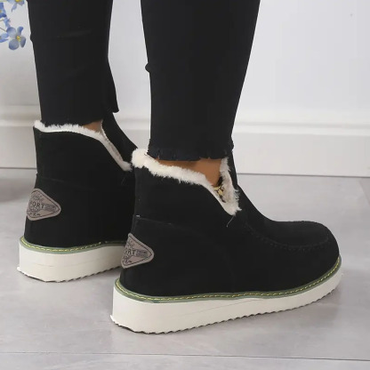 Menermode Bottes courtes d'hiver pour femmes, bottes de neige épaisses et chaudes