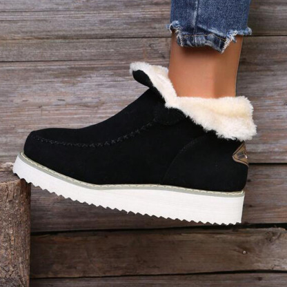 Menermode Bottes courtes d'hiver pour femmes, bottes de neige épaisses et chaudes