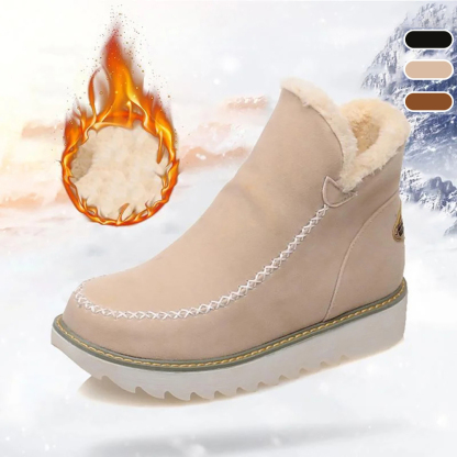 Menermode Bottes courtes d'hiver pour femmes, bottes de neige épaisses et chaudes
