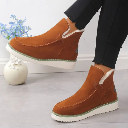 Menermode Bottes courtes d'hiver pour femmes, bottes de neige épaisses et chaudes