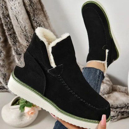 Menermode Bottes courtes d'hiver pour femmes, bottes de neige épaisses et chaudes