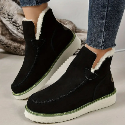 Menermode Bottes courtes d'hiver pour femmes, bottes de neige épaisses et chaudes