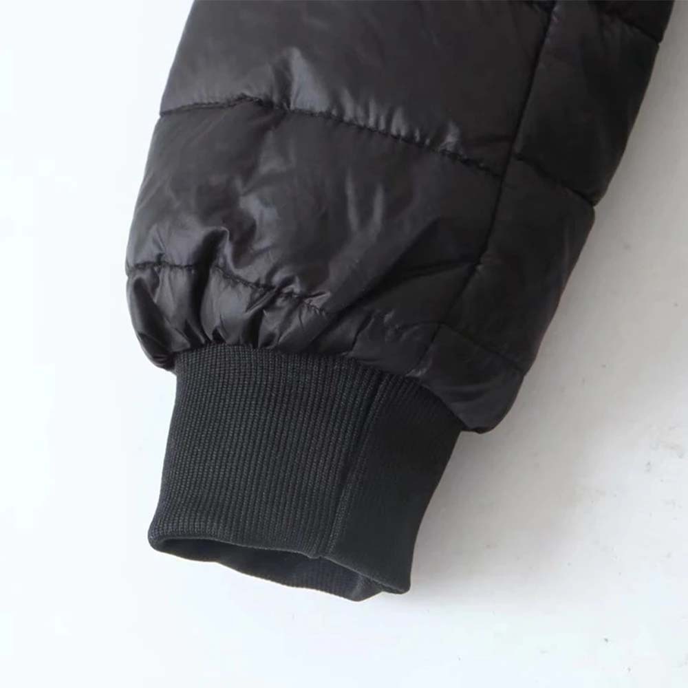 Women's mid-length sherpa hooded cotton jacket