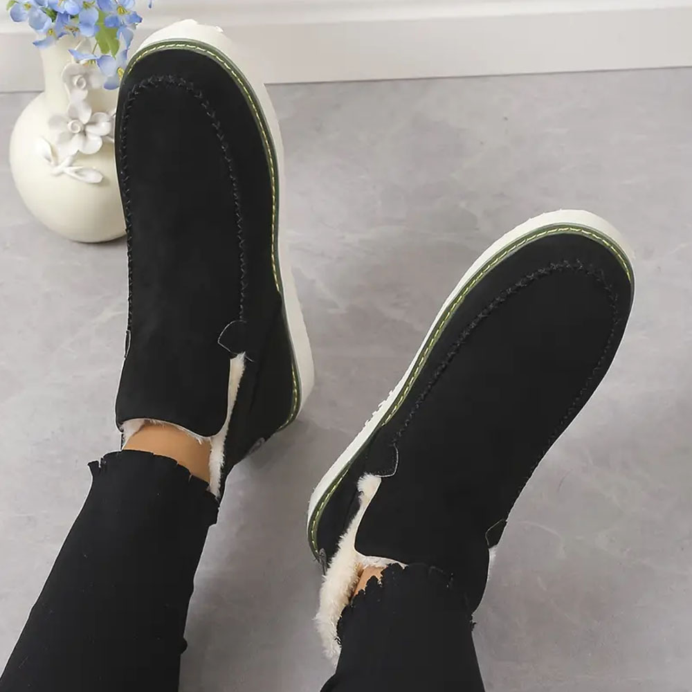 Menermode Bottes courtes d'hiver pour femmes, bottes de neige épaisses et chaudes