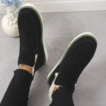 Menermode Bottes courtes d'hiver pour femmes, bottes de neige épaisses et chaudes