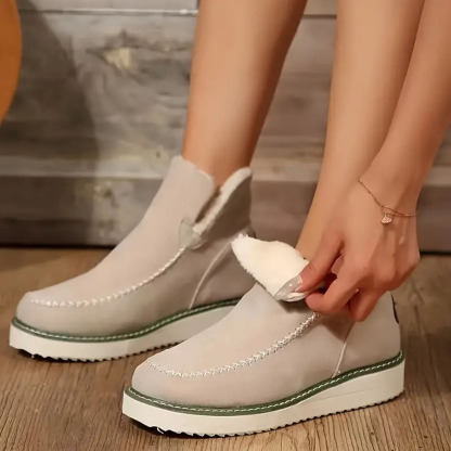 Menermode Bottes courtes d'hiver pour femmes, bottes de neige épaisses et chaudes
