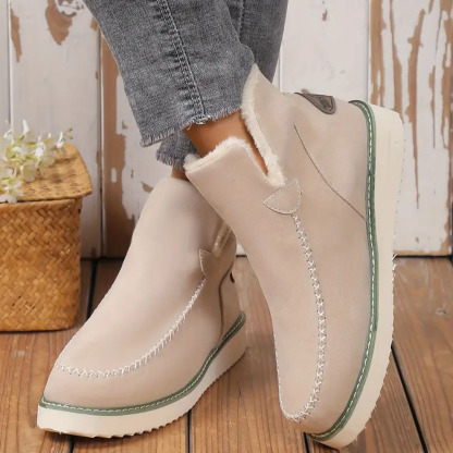 Menermode Bottes courtes d'hiver pour femmes, bottes de neige épaisses et chaudes