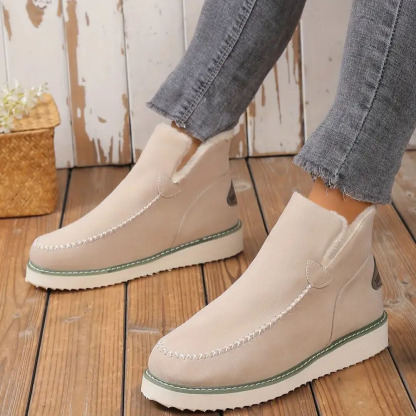 Menermode Bottes courtes d'hiver pour femmes, bottes de neige épaisses et chaudes