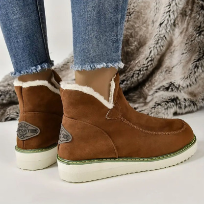 Menermode Bottes courtes d'hiver pour femmes, bottes de neige épaisses et chaudes