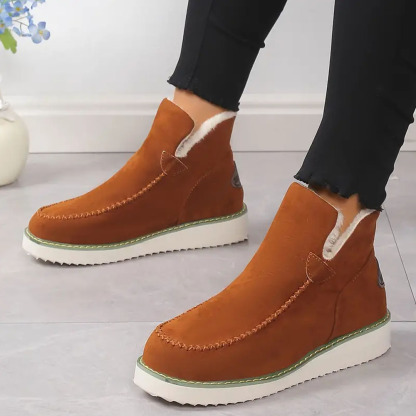 Menermode Bottes courtes d'hiver pour femmes, bottes de neige épaisses et chaudes