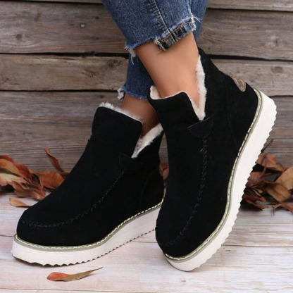 Menermode Bottes courtes d'hiver pour femmes, bottes de neige épaisses et chaudes