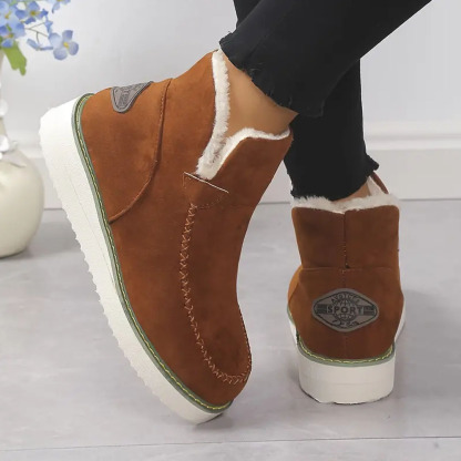 Menermode Bottes courtes d'hiver pour femmes, bottes de neige épaisses et chaudes