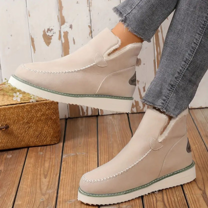 Menermode Bottes courtes d'hiver pour femmes, bottes de neige épaisses et chaudes