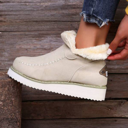 Menermode Bottes courtes d'hiver pour femmes, bottes de neige épaisses et chaudes