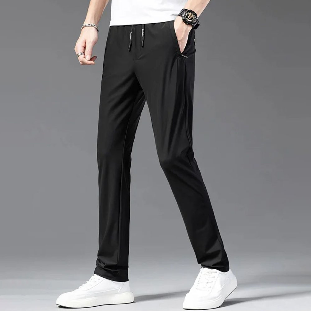 Men’s breathable ice silk straight casual pants