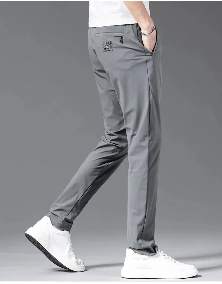 Men’s breathable ice silk straight casual pants