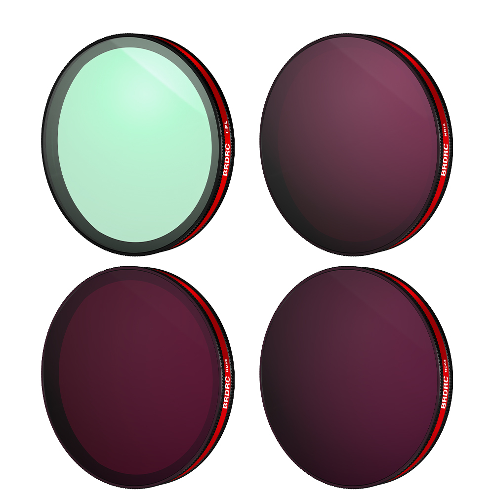  BRDRC Black Diffusion 1/4 Filter UV CPL ND16 Filters Kit for DJI OSMO Action 6