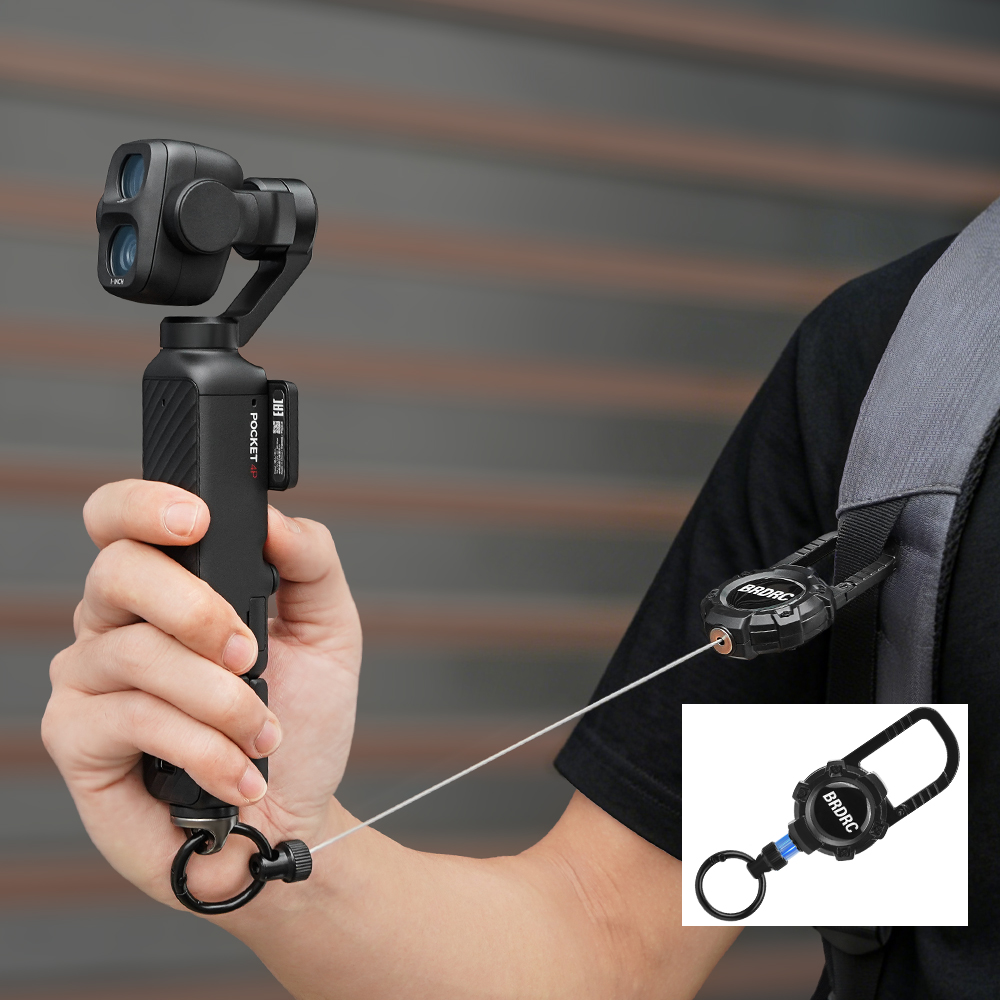 BRDRC Retractable Lanyard Backpack Buckle for DJI Pocket 3/4/4P/Action 6/5 