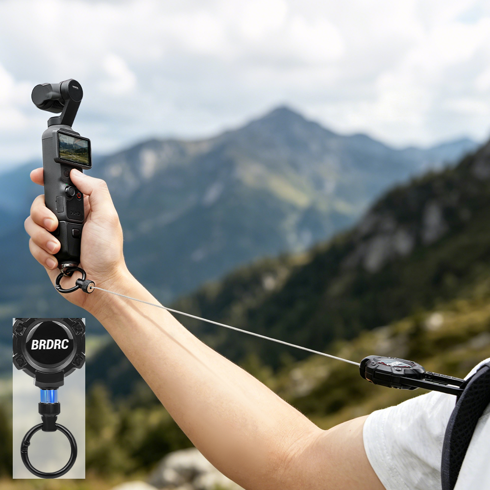 BRDRC Retractable Lanyard Backpack Buckle for DJI Pocket 3/4/4P/Action 6/5 