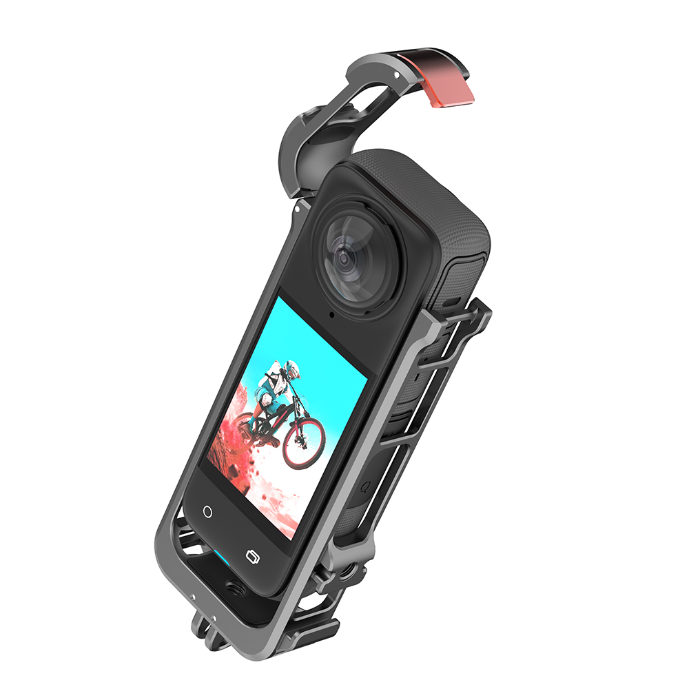 BRDRC Metal Protective Frame Silicone Lens Cap For Insta360 X4