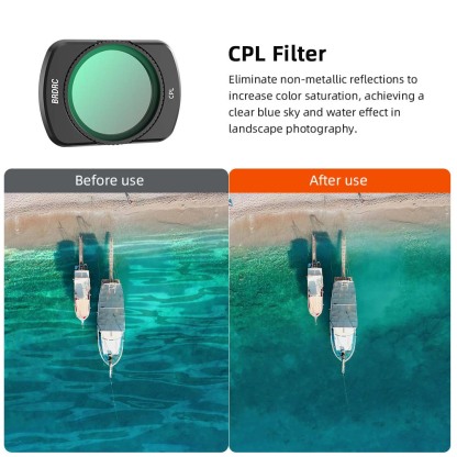 BRDRC 5 PACK（UV+CPL+VND2-5+1/4 Black Mist+LPR） Lens Filter for DJI OSMO Pocket 3