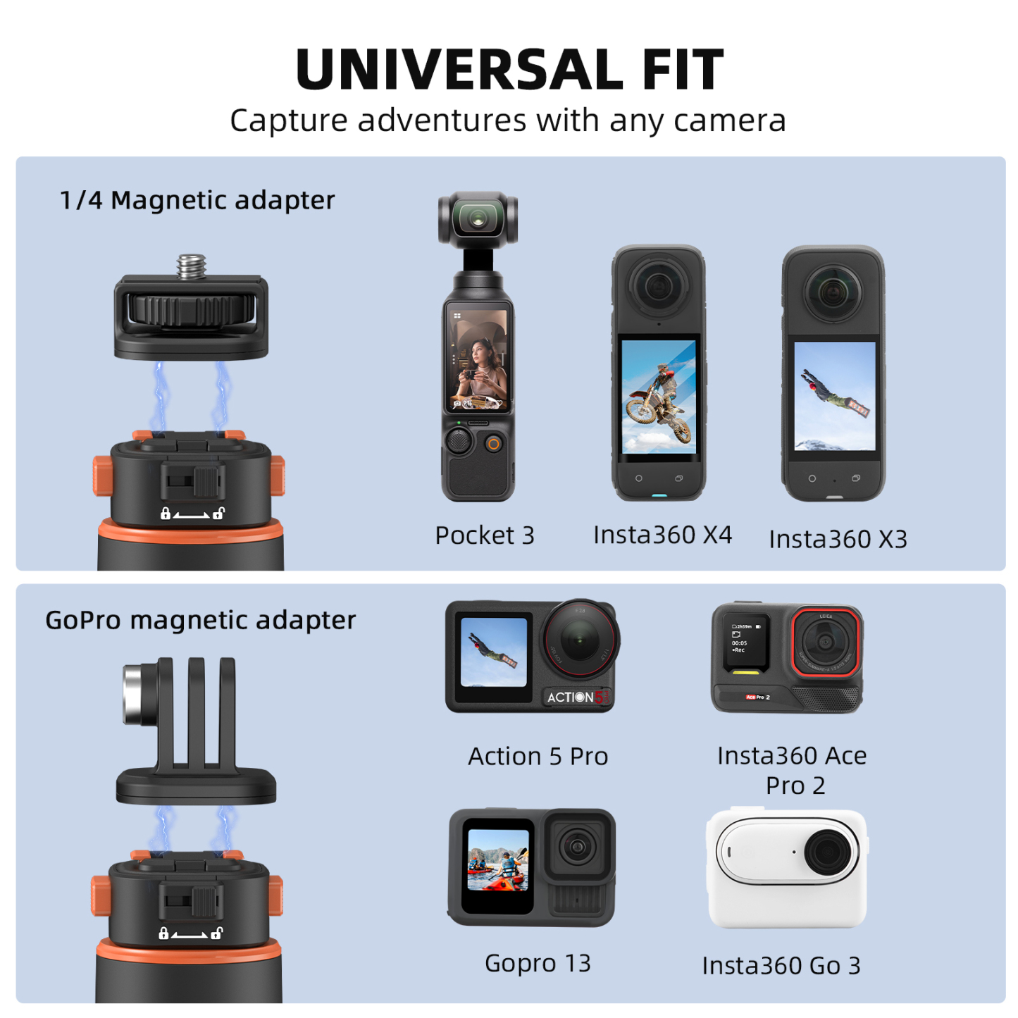 64in Pocket 3 Selfie Stick Tripod for GoPro Action Camera, Extendable Stand with Quick Release 1/4'' Screw Vlog for DJI Osmo Pocket 3 Action 5 Pro 4 3 For Insta360 X4 X3 X2 for AKASO DSLR Accessories