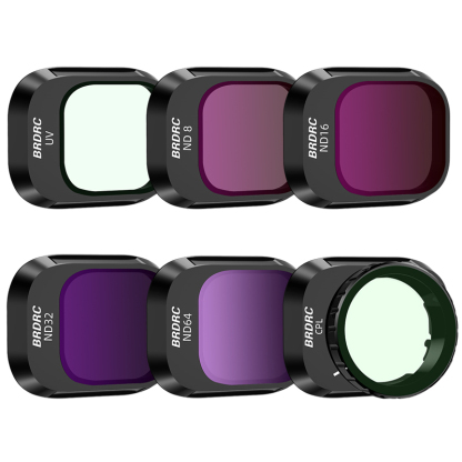BRDRC Lens Filter Kit UV/CPL./ND8/ND16/ND32/ND64 Camera Filter for DJI Mini 4 Pro(Aluminium Frame)