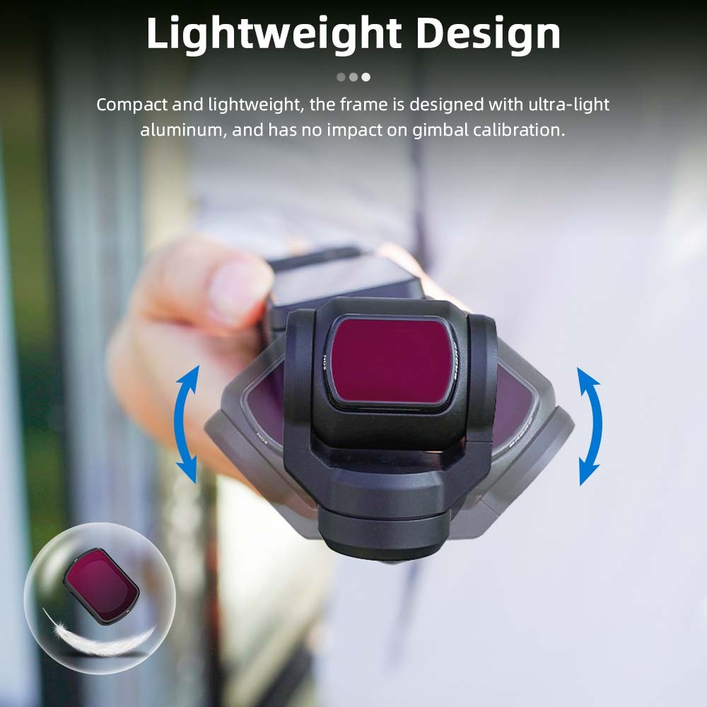 BRDRC 5 PACK（UV+CPL+VND2-5+1/4 Black Mist+LPR） Lens Filter for DJI OSMO Pocket 3