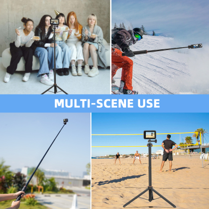 64in Pocket 3 Selfie Stick Tripod for GoPro Action Camera, Extendable Stand with Quick Release 1/4'' Screw Vlog for DJI Osmo Pocket 3 Action 5 Pro 4 3 For Insta360 X4 X3 X2 for AKASO DSLR Accessories